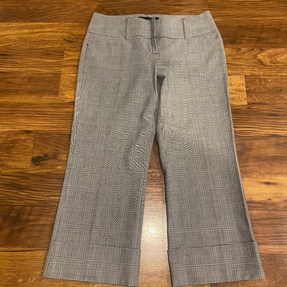 Express Design Studio Editor grey checkered crop dress pants - Picture 1 of 7